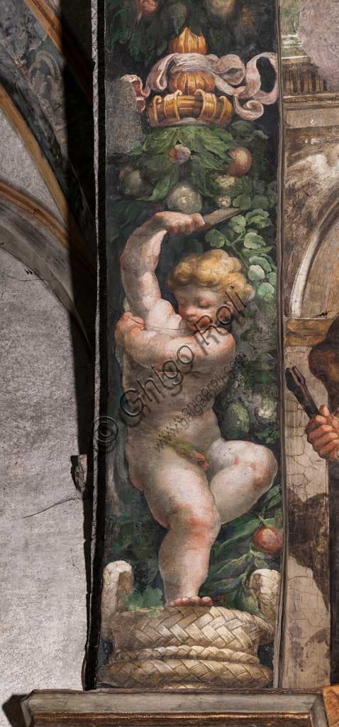 Dettaglio con putto, affresco di Parmigianino nella Chiesa di San Giovanni Evangelista a Parma, 1523 circa