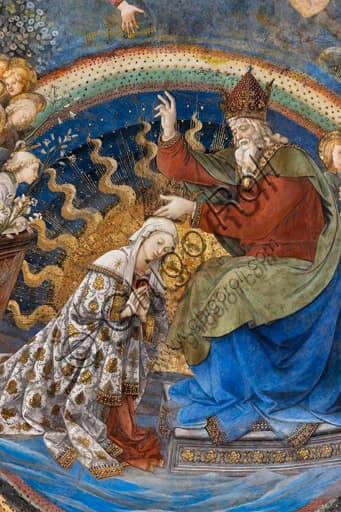 Detail of the Coronation of Mary fresco by Filippo Lippi in Spoleto Cathedral