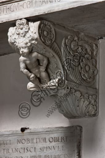 Particolare della mensola scolpita nel Monumento Funebre a Giorgio Fieschi, Giovanni Gagini 1461, Duomo di Genova