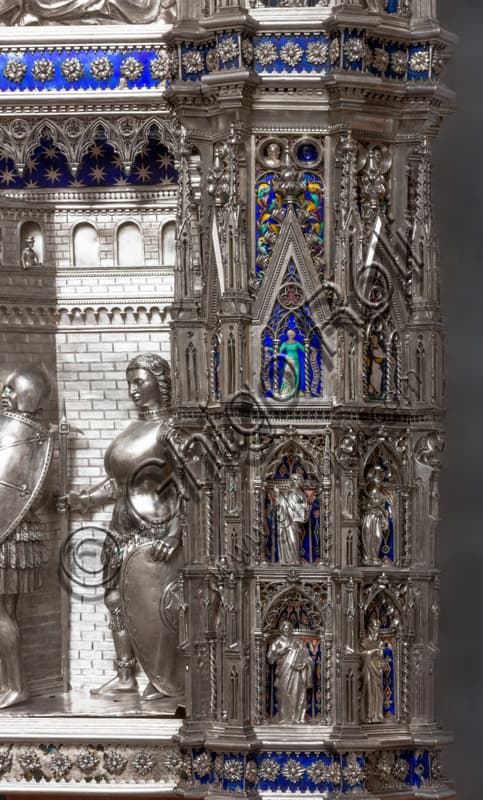 Particolare sesto pilastro sinistro, Altare d'argento del Tesoro di San Giovanni, Museo Opera del Duomo Firenze