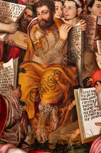 Bearded man detail in Valerio Aretino's Dispute on the Immaculate Conception painting, National Gallery of Umbria