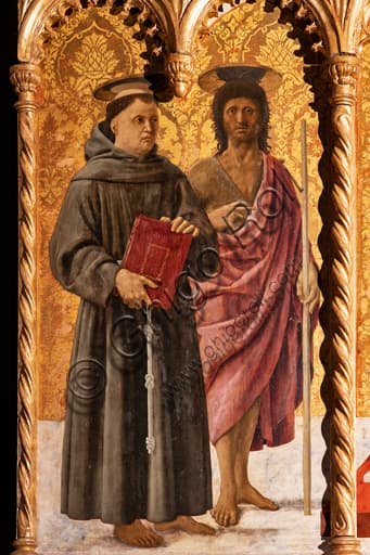 Detail Polyptych Saint Anthony Piero della Francesca - Saint John the Baptist and Saint Anthony of Padua
