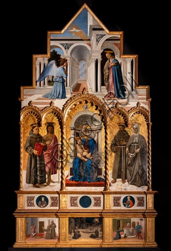Polyptych of Saint Anthony by Piero della Francesca, National Gallery of Umbria, Perugia - Detail of Madonna and Child with Saints