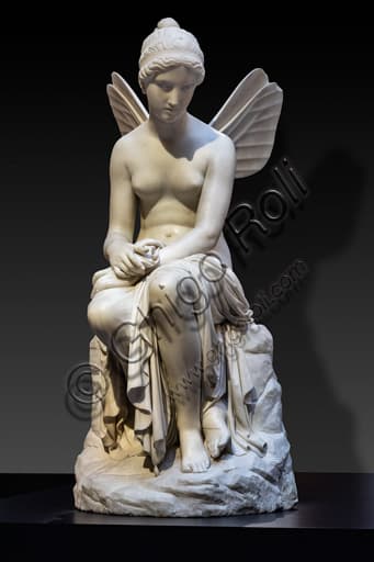 Scultura in marmo bianco Psiche abbandonata di Pietro Tenerani, 1816, dettaglio