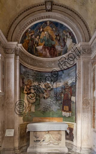 Pinturicchio frescoes in the Eroli Chapel of Spoleto Cathedral - Detail of the Madonna, Child, and Saints