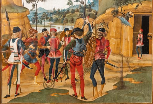 Detail of the painting Release of a Prisoner by Pinturicchio, National Gallery of Umbria Perugia