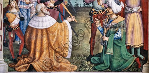 Affresco Pinturicchio Pio II benedice flotta Ancona 1464 - Dettaglio Doge Moro e Hassan Zaccaria