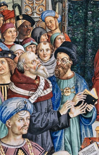 Particolare affresco Pinturicchio Pio II Dieta di Mantova con ambasciatori