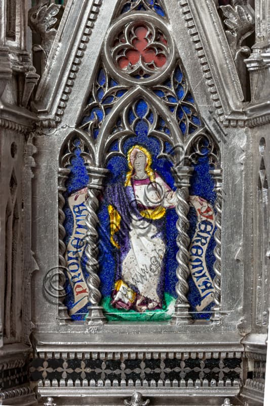 Dettaglio placchetta smaltata con profeta Geremia - Altare argento Opera del Duomo Firenze