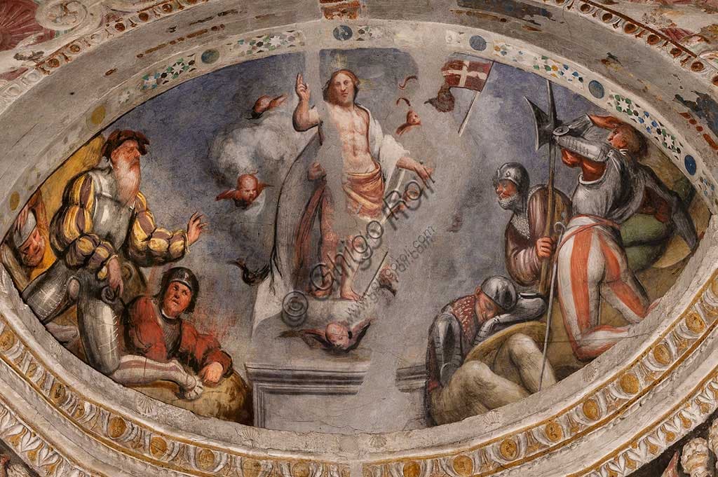 Fresco Resurrection of Christ by Pordenone, Pallavicino Chapel, Cortemaggiore Italy