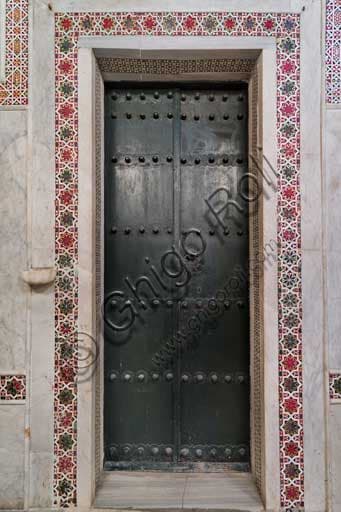 Detail of geometric door, north wall Palatine Chapel, Palazzo dei Normanni Palermo