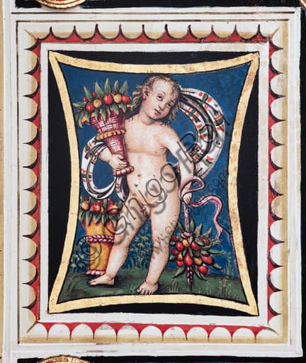Dettaglio affresco Allegoria della Primavera, Pinturicchio, soffitto Libreria Piccolomini Duomo di Siena