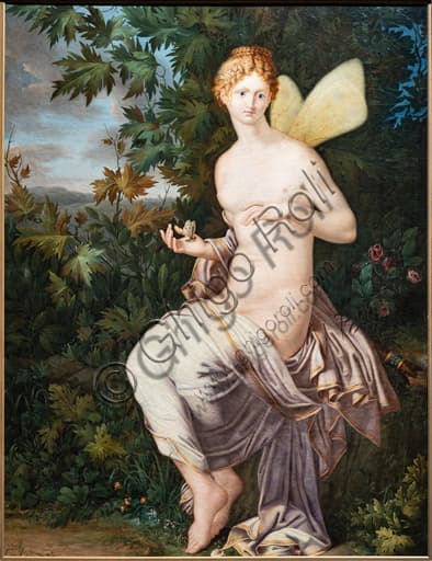 Painting Psyche by Agostino Comerio, oil on canvas 1808, neoclassical art and mythology