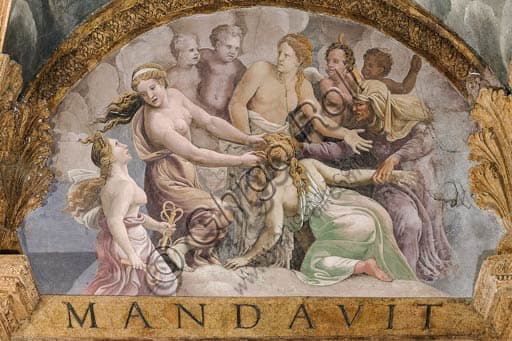 Detail fresco of Psyche's Punishment, vault Hall of Amor and Psyche, Palazzo Te Mantua, Giulio Romano