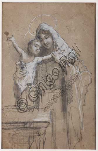 Madonna and Infant Jesus painting, anonymous artwork from the Assicoop Unipol Collection