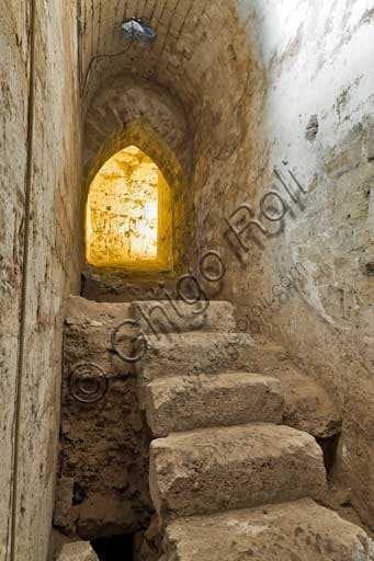 Ancient staircase in the dungeons of the Norman Palace, Palermo, Italy