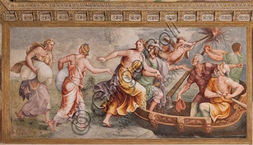 Detail of the fresco The Abduction of Helen in the Chamber of Troy, Ducal Palace of Mantua, by Giulio Romano.