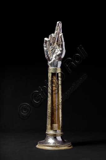 Silver reliquary of the arm of Saint James, 14th century, Treasure Museum of Genoa Cathedral