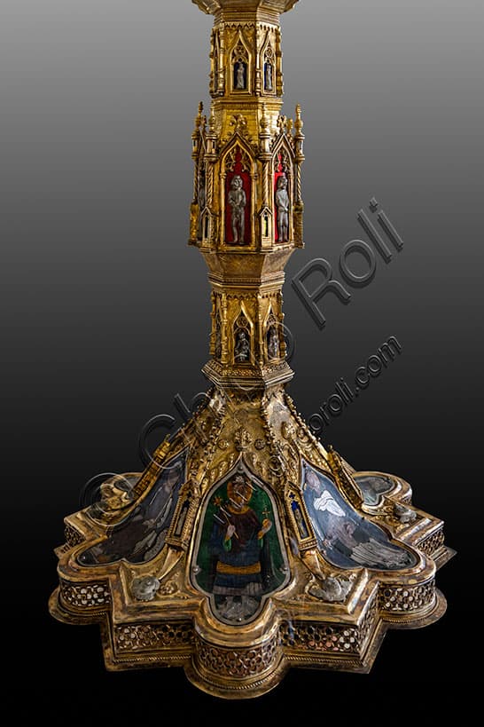 Particolare del Reliquiario della Santa Spina in argento dorato e smalti traslucidi