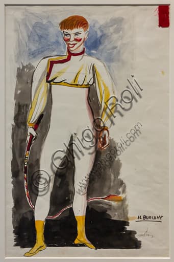 Original sketch The Buffoon Chout Renato Guttuso pencil Indian ink Museo Novecento Florence