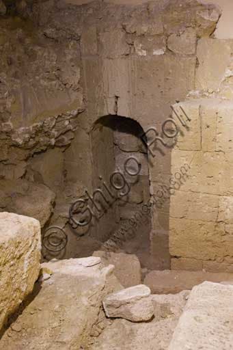 Archaeological remains of the Punic walls in the basements of the Norman Palace in Palermo