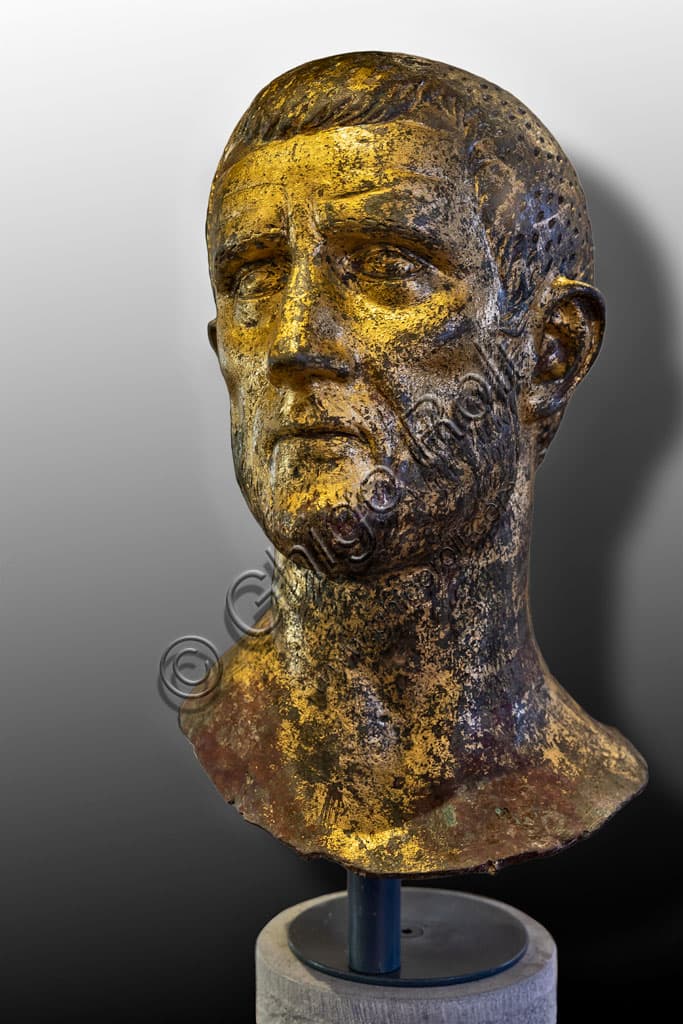 Gilded bronze portrait bust of Emperor Claudius Gothicus, Santa Giulia Museum Brescia