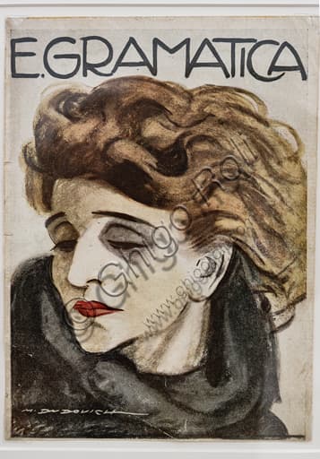 Portrait actress Emma Gramatica letterpress print Marcello Dudovich 1920