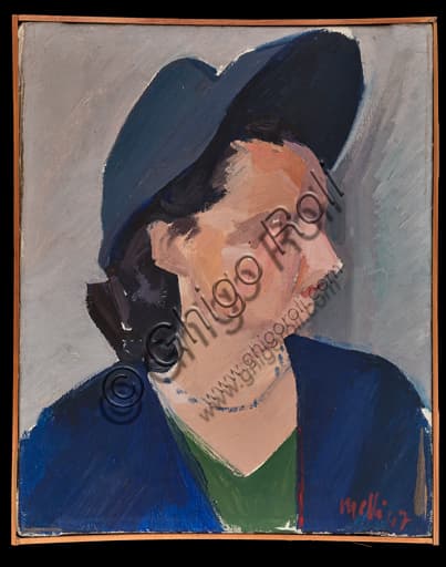 Ritratto Femminile dipinto olio su tela Roberto Melli pittore italiano