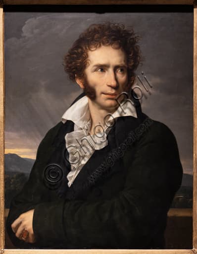 Portrait of poet Ugo Foscolo, 1813 oil on canvas painting by François-Xavier Fabre
