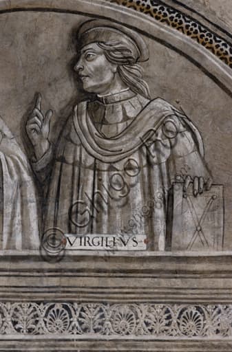 Portrait of Virgil, monochrome fresco in the Alberi Library, Museum of the Opera del Duomo Orvieto
