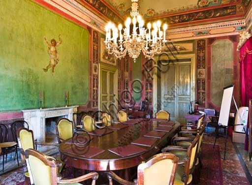 Internal view of the Gregorietti Room, parliamentary reading room, in the Palace of the Normans, Palermo