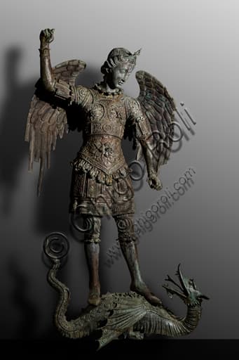 Bronze sculpture St Michael and the Dragon, Orvieto Cathedral, MODO Museum