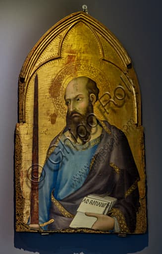 Detail of Saint Paul painting by Simone Martini, Museum of the Opera del Duomo, Orvieto