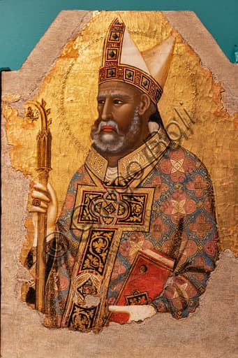 Detail of Saint Herculanus, five panel painting by Meo da Siena, 14th century, National Gallery of Umbria Perugia