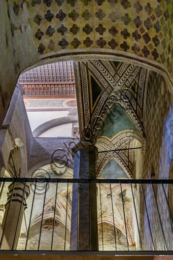 Gothic stairway of Trinci Palace in Foligno, built by master masons in the 14th century