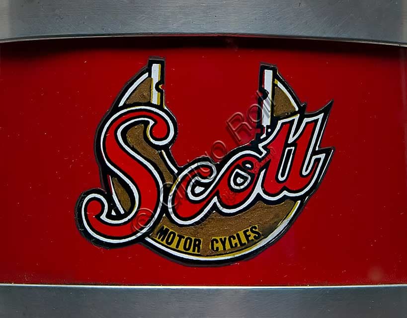 1926 Scott Super Squirrel, restored vintage motorcycle with two-stroke twin engine