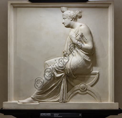 Sculpture Charity by Antonio Canova, plaster from 1792, detail of the modeling