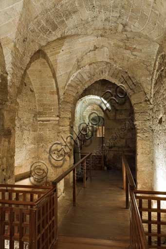 Interior view of the historic dungeons in the Montalto Wing, Norman Palace, Palermo