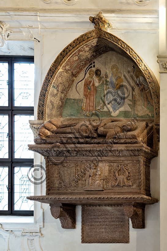 Tomb of Marco Thiene with fresco in the Thiene Chapel, Church of Santa Corona in Vicenza