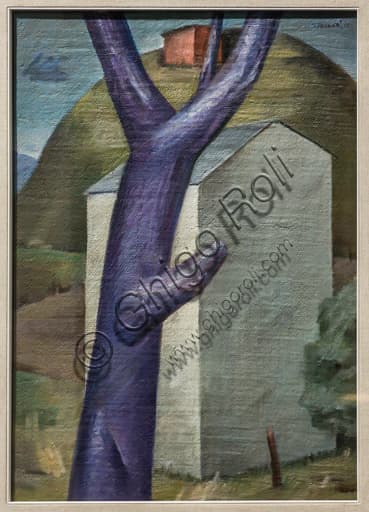 Dipinto Albero viola e casa bianca di Sepo presso il Museo Novecento di Firenze