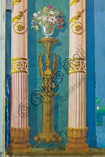 Detail of wall painting with sphinx by Giuseppe Patania, 1830, Pompeiana Room, Palazzo dei Normanni Palermo