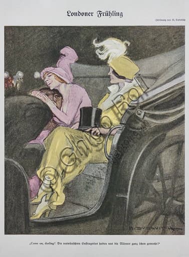 Simplicissimus magazine cover n.10 illustration by Marcello Dudovich, 1913 letterpress