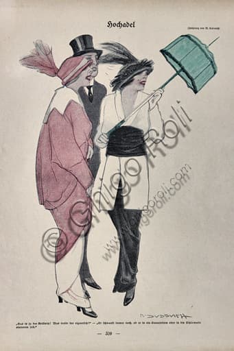 Simplicissimus No.15 illustration by Marcello Dudovich, 1914 letterpress graphic art