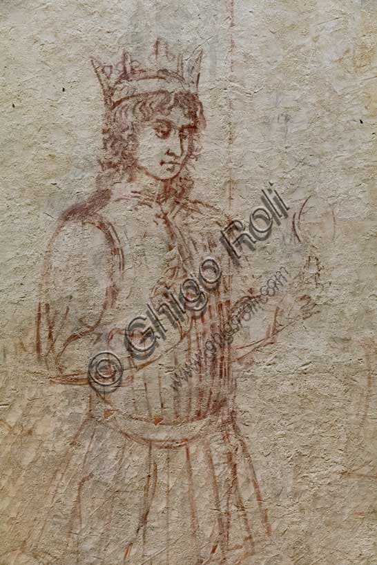 Dettaglio di un re dalla sinopia dell'Adorazione dei Magi di Benozzo Gozzoli, Museo delle Sinopie di Pisa