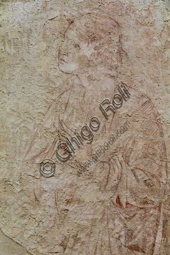 Sinopia di Benozzo Gozzoli, Annunciazione, particolare della Vergine, Museo delle Sinopie Pisa