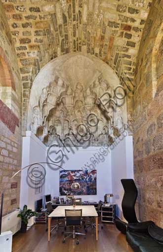Muqarnas ceiling - Islamic architectural detail in the Pisana Tower of the Royal Palace, Palermo
