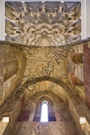 Zenithal view of the muqarnas ceiling in the Pisana Tower of the Palace of the Normans in Palermo