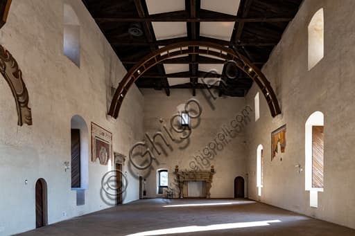 Interior of the Central Hall in Rocca Albornoz, medieval fortress in Spoleto, Umbria