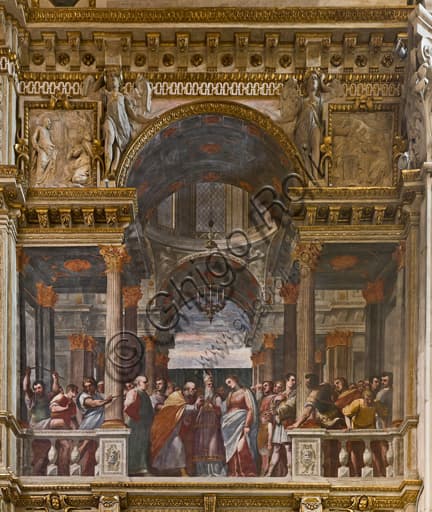 Affresco Sposalizio della Vergine di Luca Cambiaso, Cappella Lercari, Duomo di Genova (Liguria)