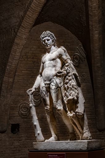 Marble statue of Hercules, Museum of St. Francis, Montefalco, Umbria, Italy